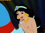 Jasmine is sucking Genie`s dick