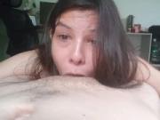It's not just a blowjob, she swallows it all deep and doesn't get tired, deep throat