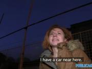 PublicAgent Ginger women fucks a stranger in his car for cash