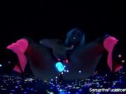 Samantha gets off in this super hot black light Halloween solo