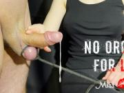 Totally frustrating milking without real orgasm, edging and slow flowing multiple cumshots