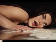 Real Life Hentai - Girl fucks another herself in the mirror with huge double dildo