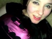 Missy Bates masturbates in cute Batman shirt
