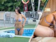 Strange spy on me in the pool, I invite him to my room and we fuck wildly!