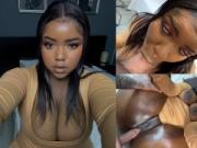 Thick black girl squirts in missionary and ends up with a messy creampie