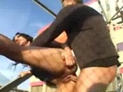 Hot fucking and riding cock in public