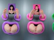 Gloryhole fucking three assholes through a wall, fucking three girls - pinkloving
