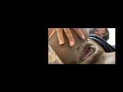 Ebony teen masturbates in public restroom | TheCookieSwirl