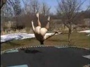 Backyard trampoline sex