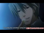 Gay anime gets his cock jerked off