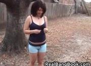 Amateur teen plugs her butt with toy