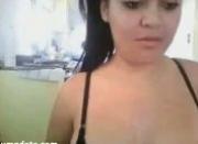 Very sexy latin teen fingering her shaved pussy