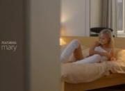 Unique blonde woman rubbing the clit