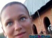 Gf enjoying outdoors stripping her thong