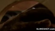 Full mouth of slime cum for gloryhole babe