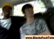 Horny and hungry twink gets interracial