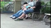 Public threesome sex on the street. AWESOME!