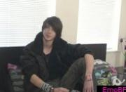 Gay emo dude jerking his prick