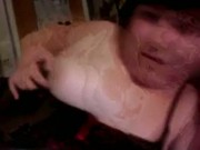 BBW in Corset giving herself an unhappy orgasm.