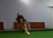 Killer lesbians in shoes on billiards