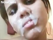 Amateur Messy Cum Dripping Facial