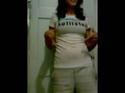 Hot teen makes a stripping and masturbation vid for her boyfriend