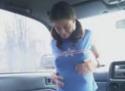 Russian amateurs fucking in the car