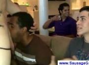 Black guy blows male stripper