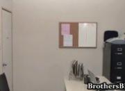 Brad fucking and wanking in the office