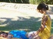 lesbians kissing pussy lips in the grass