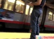Guy getting boned in subway