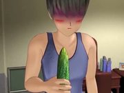 Hentai teen babe with huge beautifull tits gets fucked with hard dick and with huge cucumber