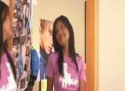 Thai longhaired girl posing for a mirror