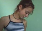 Cute russian brunette pose herself