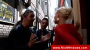 Dutch blonde hooker gives bareback blowjob