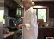 Cute emo girlfriend gets fucked in the kitchen