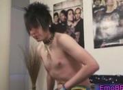 Pierced and tattooed gay emo wanking