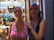 Busty Mom and Daughter Flashing Boobs