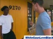 Black sucks white cock for money