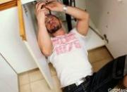 Pierced hunk getting his nice cock