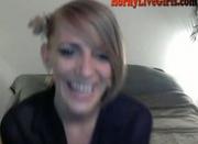 Hot Teen Blonde Dildos Her Pussy On Cam