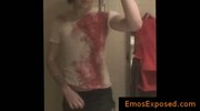 Super hot emo teen wanking his dick in mirror by emosexposed