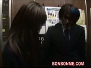 japanese schoolgirl gives lucky guy a blowjob in elevator 02