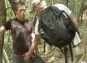 Guy out camping made to suck dicks