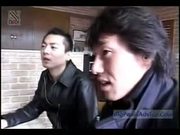 Asian hostess giving head bang