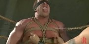Bound high a redhead gay gets spanked pinched and fucked in brutal gay bondage sex