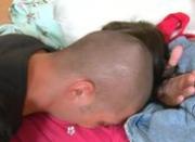 Russian sex on the leather sofa