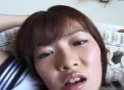 Sexy asian schoolgirl sucking cock