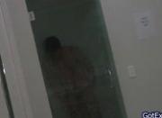 Dude wanking his great cock under shower