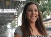 Hot brunette babe sucking big fat black